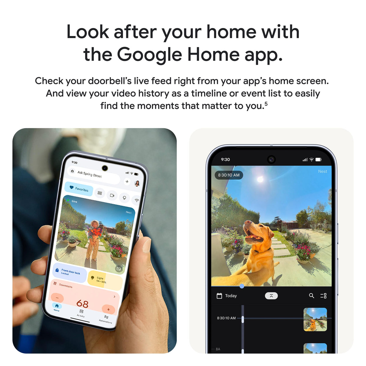 Google Nest Doorbell wired night vision provides clear visibility after dark.