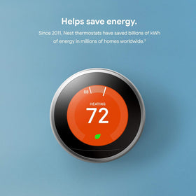 Nest Thermostat 3rd Gen stainless steel finish complements modern interiors