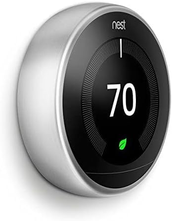 Google Nest Learning Thermostat display view highlights the clear screen and tactile button controls for quick adjustments.