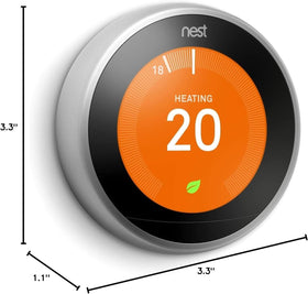 Google Nest Learning Thermostat renewed packaging indicates tested quality and reliable performance for peace of mind.