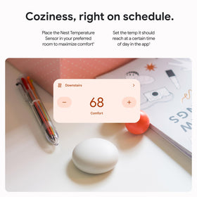 Google Nest Temperature Sensor in app setup for easy scheduling and control