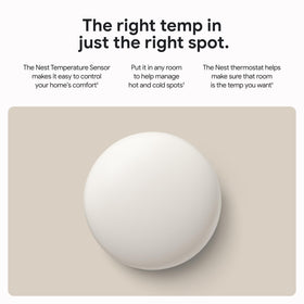 Google Nest Temperature Sensor battery powered for flexible placement