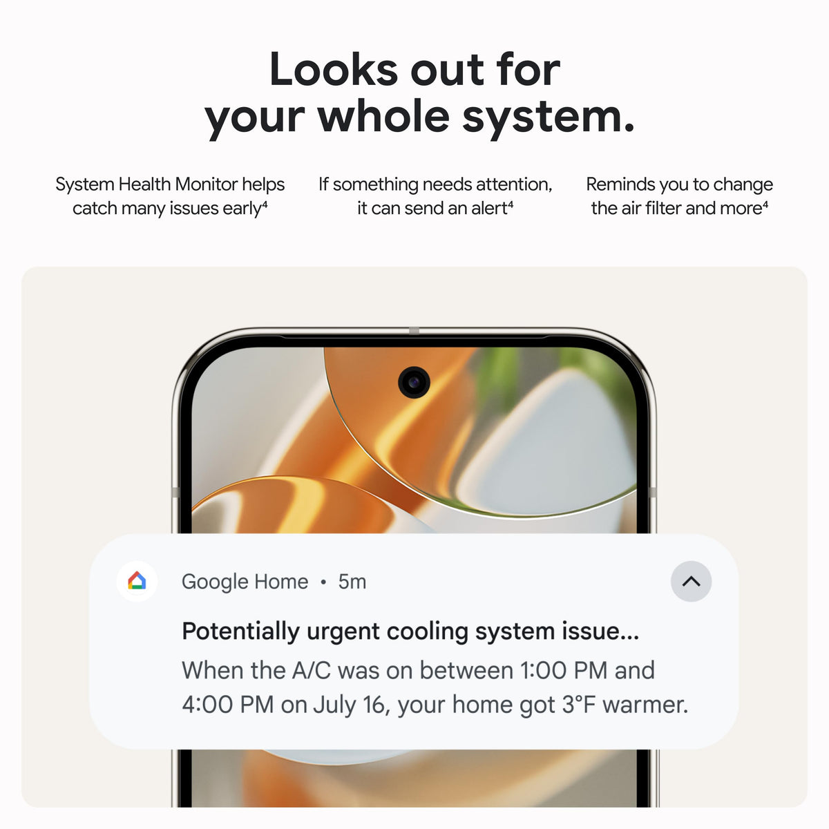 Google Home app control shown for easy remote adjustments