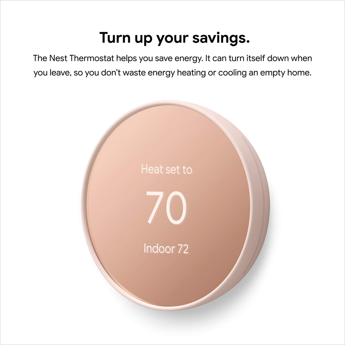 Close-up of Nest Thermostat display showing temperature and schedule.