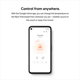 Remote adjustment of Nest Thermostat via tablet while at home or away.