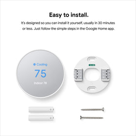Energy savings graph shown with Google Nest Thermostat Snow display.