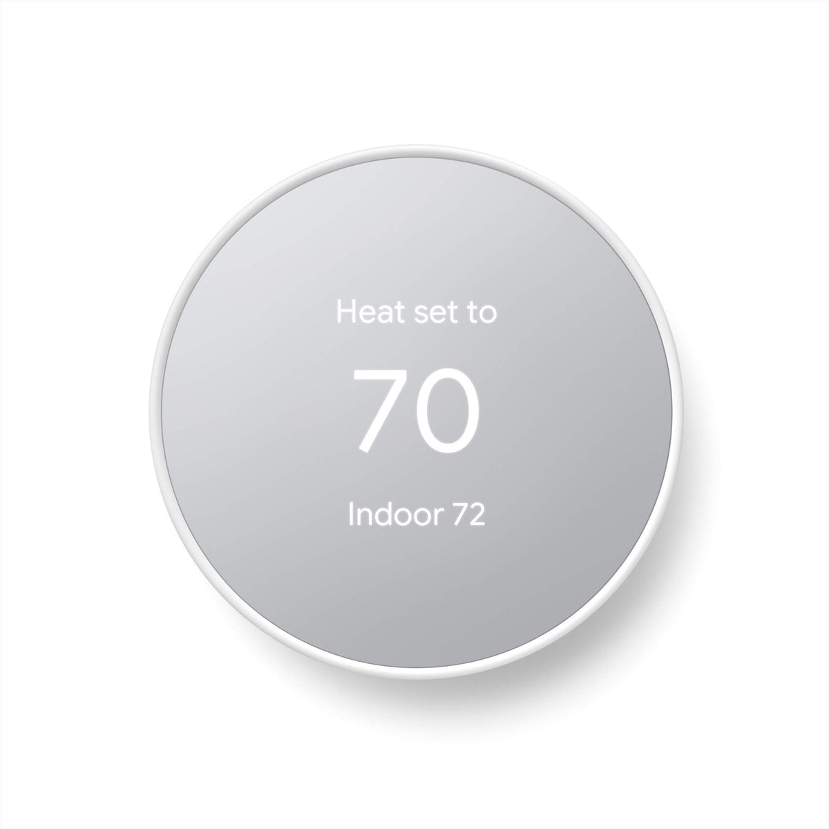 Google Nest Thermostat Snow mounted on wall for simple temperature control.