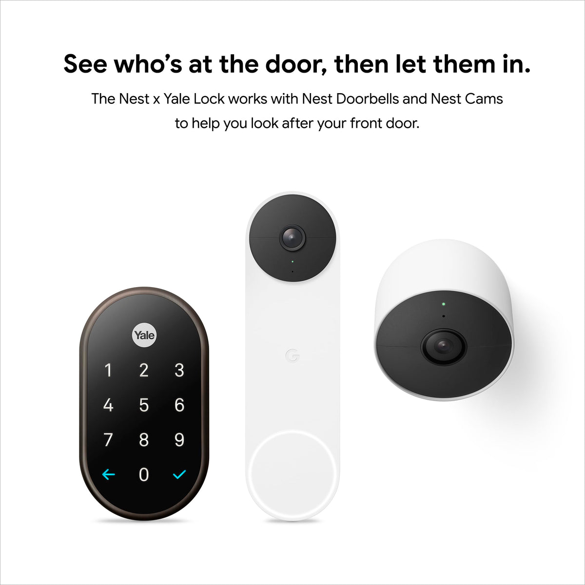 Google Nest x Yale Lock integrates with Nest Hello and Cams for enhanced security.