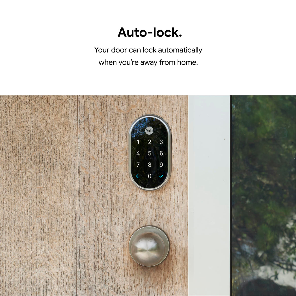 Smartphone shows real-time notifications from Google Nest x Yale Lock.