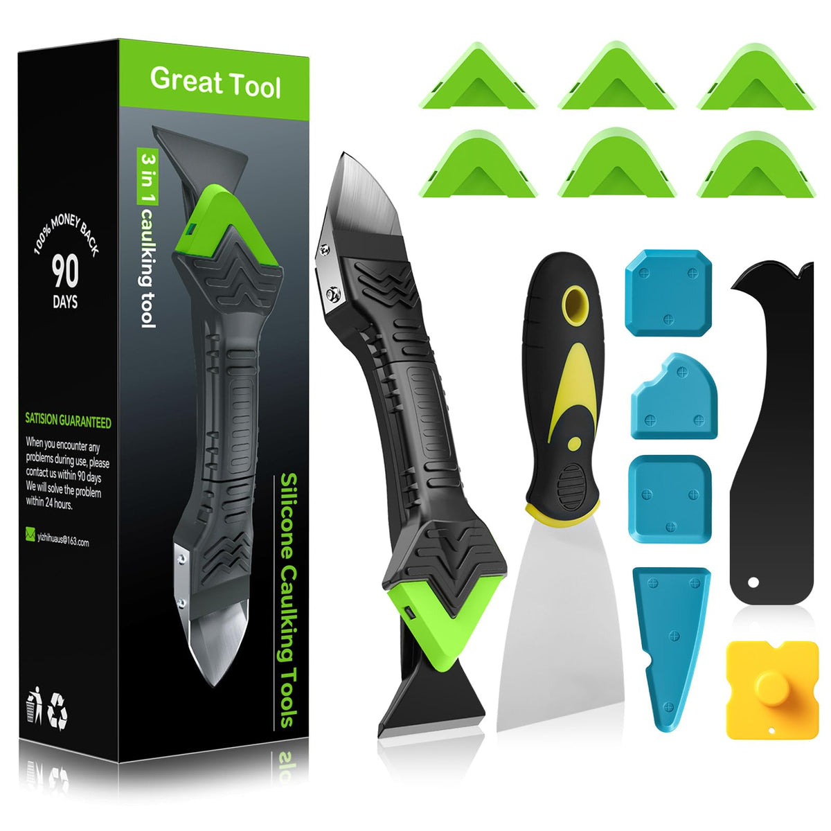 Goopreen 3-in-1 caulking toolkit main kit for fast, clean sealant projects