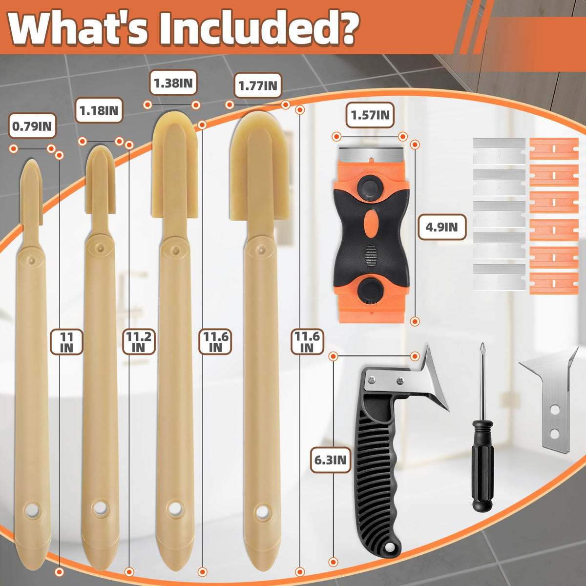 Goopreen caulk smoothing tool demonstrates even pressure for clean edges.
