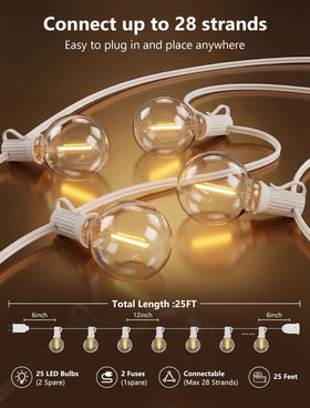 Goothy 25ft outdoor string lights on deck create warm ambient lighting.