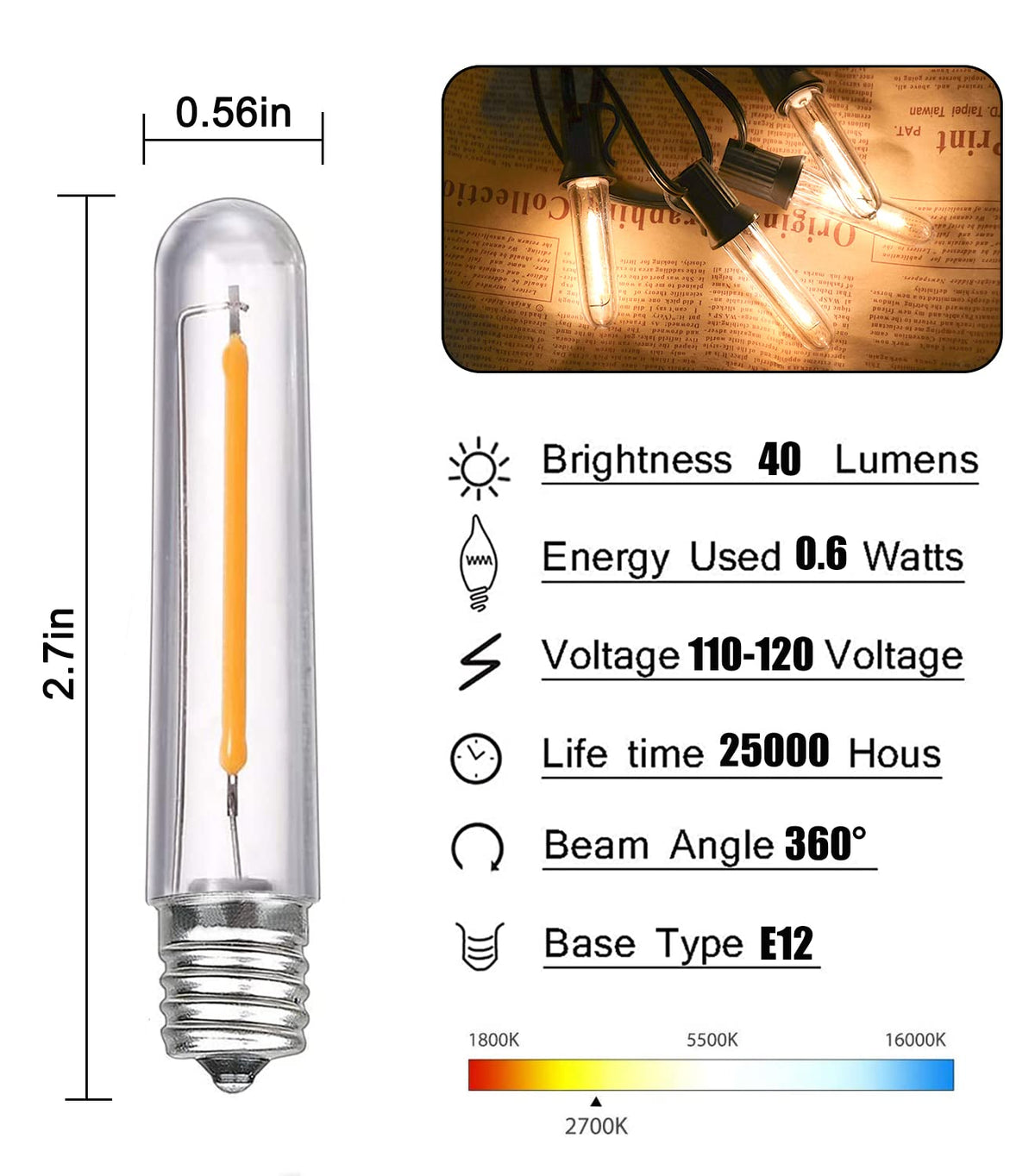 GOOTHY E12 candelabra dimmable bulbs ideal for chandeliers and fans.