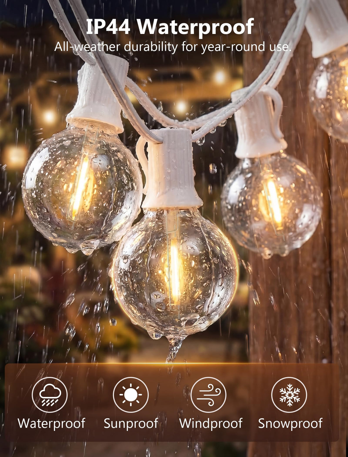 Goothy end-to-end connectable design enables expanding lighting across strands.