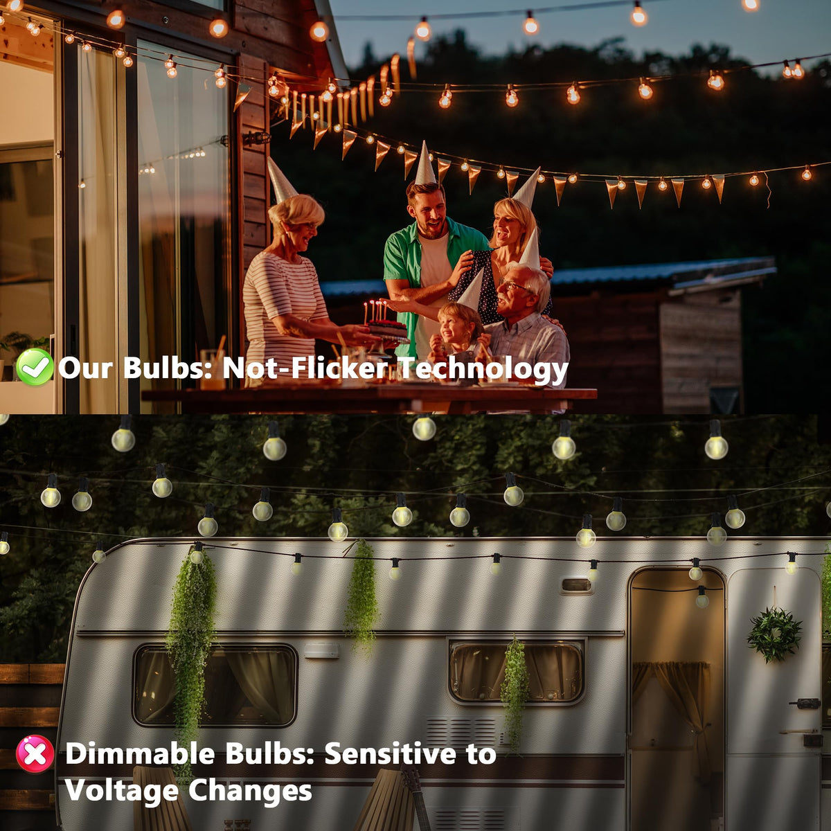 GOOTHY G40 outdoor lighting creates patio ambience