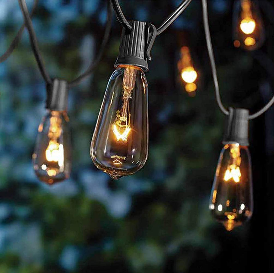 GOOTHY outdoor string lights with 22 edison bulbs create warm patio ambiance.