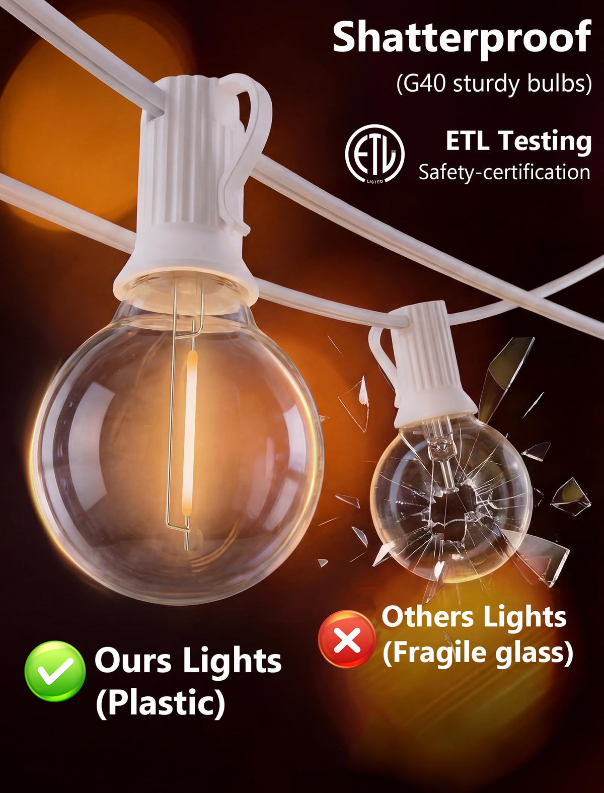 Goothy warm white lights ideal for weddings, gardens, and parties.
