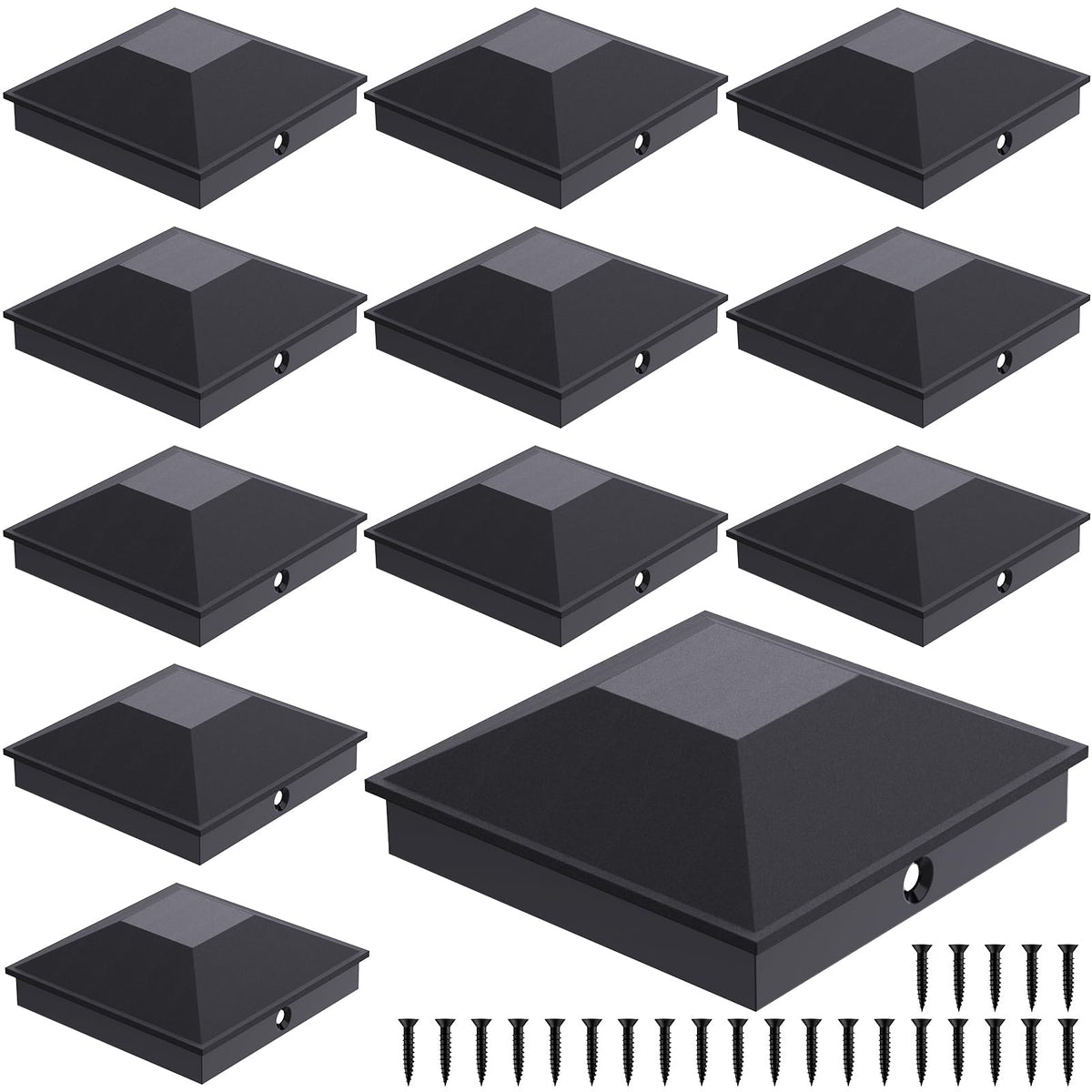 Goovilla 4x4 post cap in black with simple assembly for fence posts