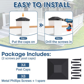Goovilla 4x4 post cap black paintable surface to match decor