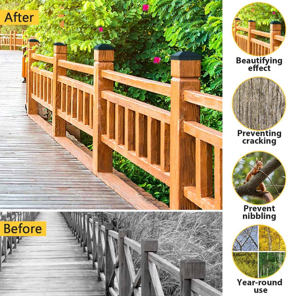 Sleek black frosted finish enhances deck railing aesthetics
