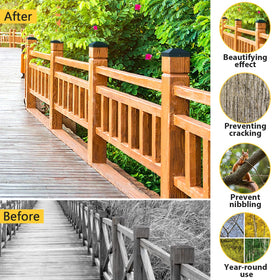 Sleek black frosted finish enhances deck railing aesthetics