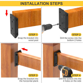 Goovilla outdoor deck package includes 20 brackets and 120 screws.