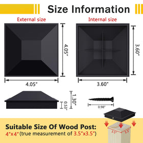 Goovilla 4x4 post cap with screws included for quick outdoor install