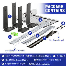 Goovilla shelf-bracket-multi-size-configuration enables flexible mounting setups.