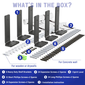 Goovilla package of six brackets ready for versatile room organization.