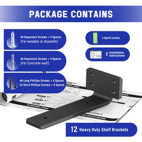Goovilla wall-compatible brackets for wood, drywall, and concrete support versatile mounting.