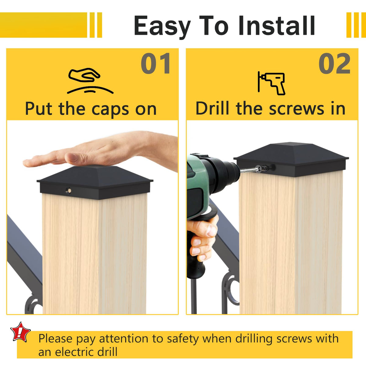 Protects post tops from gnawing and weathering for longer life