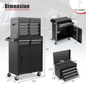 Goplus bottom shelf adjustable space for larger tools and equipment.