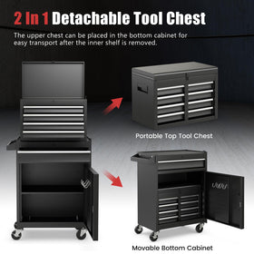 Goplus detachable top toolbox shown for versatile standalone storage options.