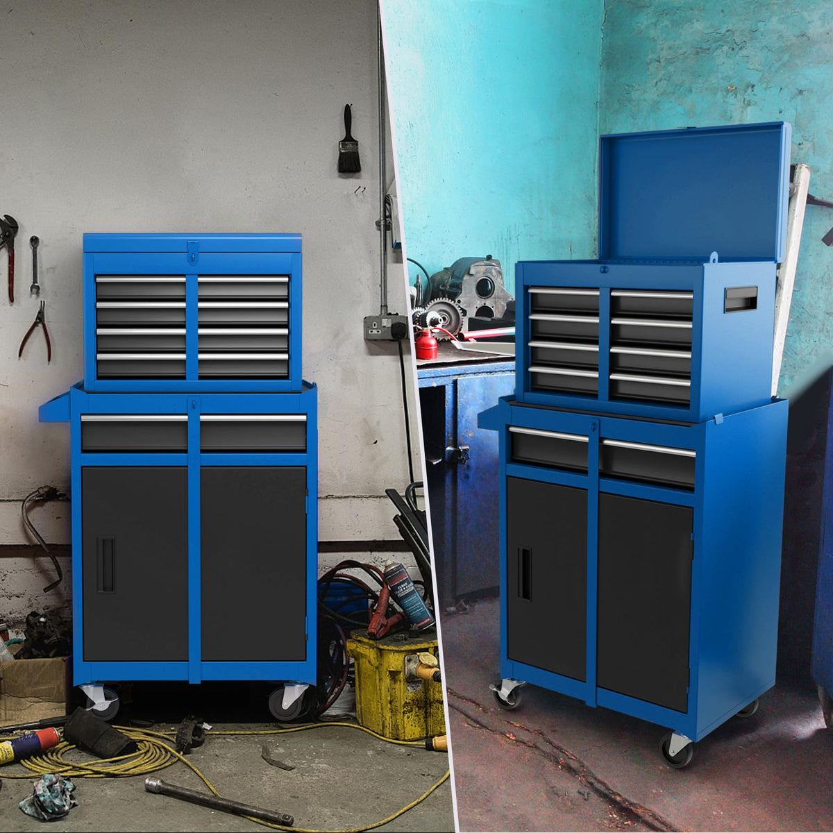 Goplus tool chest dimensions fit most garages and workshops.