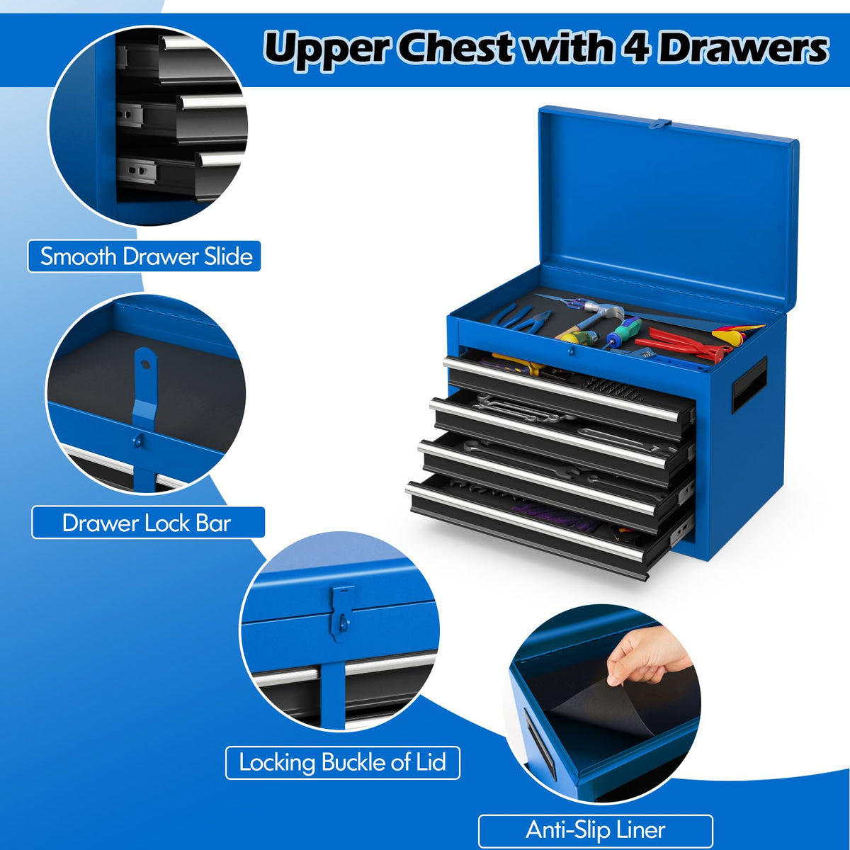 Goplus EVA liner protects tools from scratches and impact.