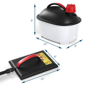 Goplus wallpaper steamer 10-foot hose and rectangle plate allow one-handed operation.