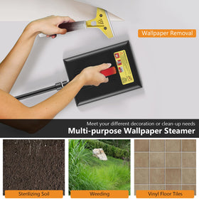Goplus wallpaper steamer safety cut-out provides overheating protection during use.