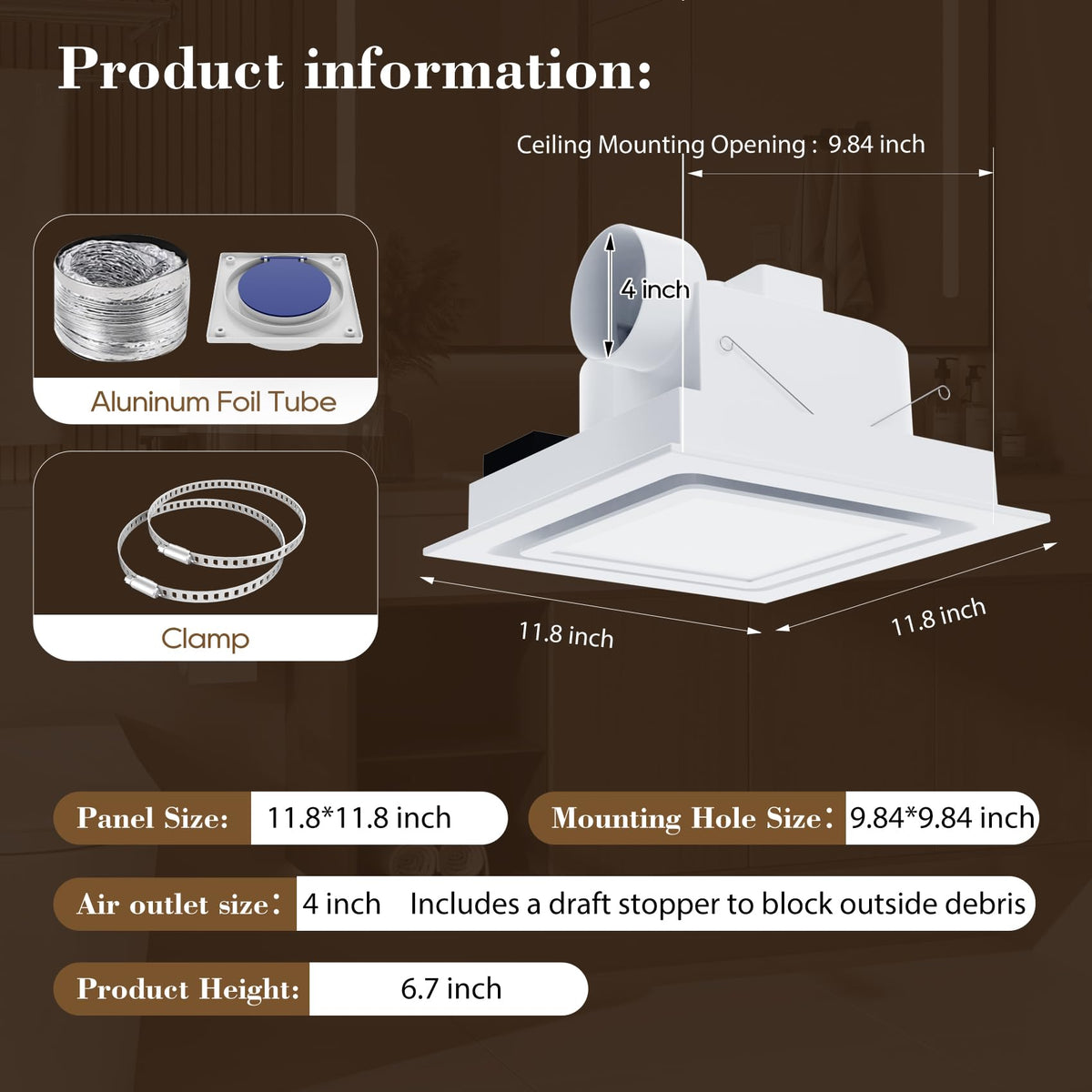 Gopper fogless mirror exhaust helps keep mirrors clear after showers.