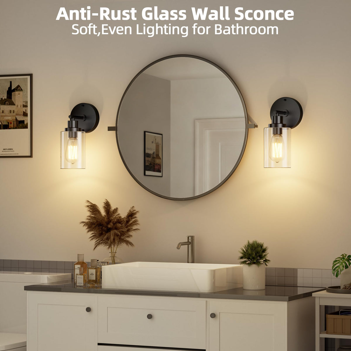 GORDNWE wall light with E26 base accepts LED, incandescent, or dimmable bulbs