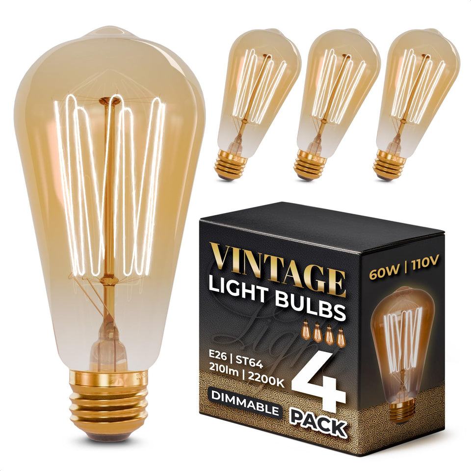 Gordon & Bond 60W ST64 amber exposed filament for vintage ambiance