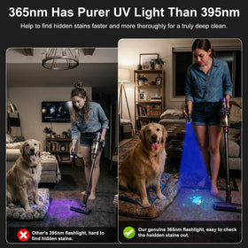 Goreit 365nm flashlight LCD display clearly shows remaining power