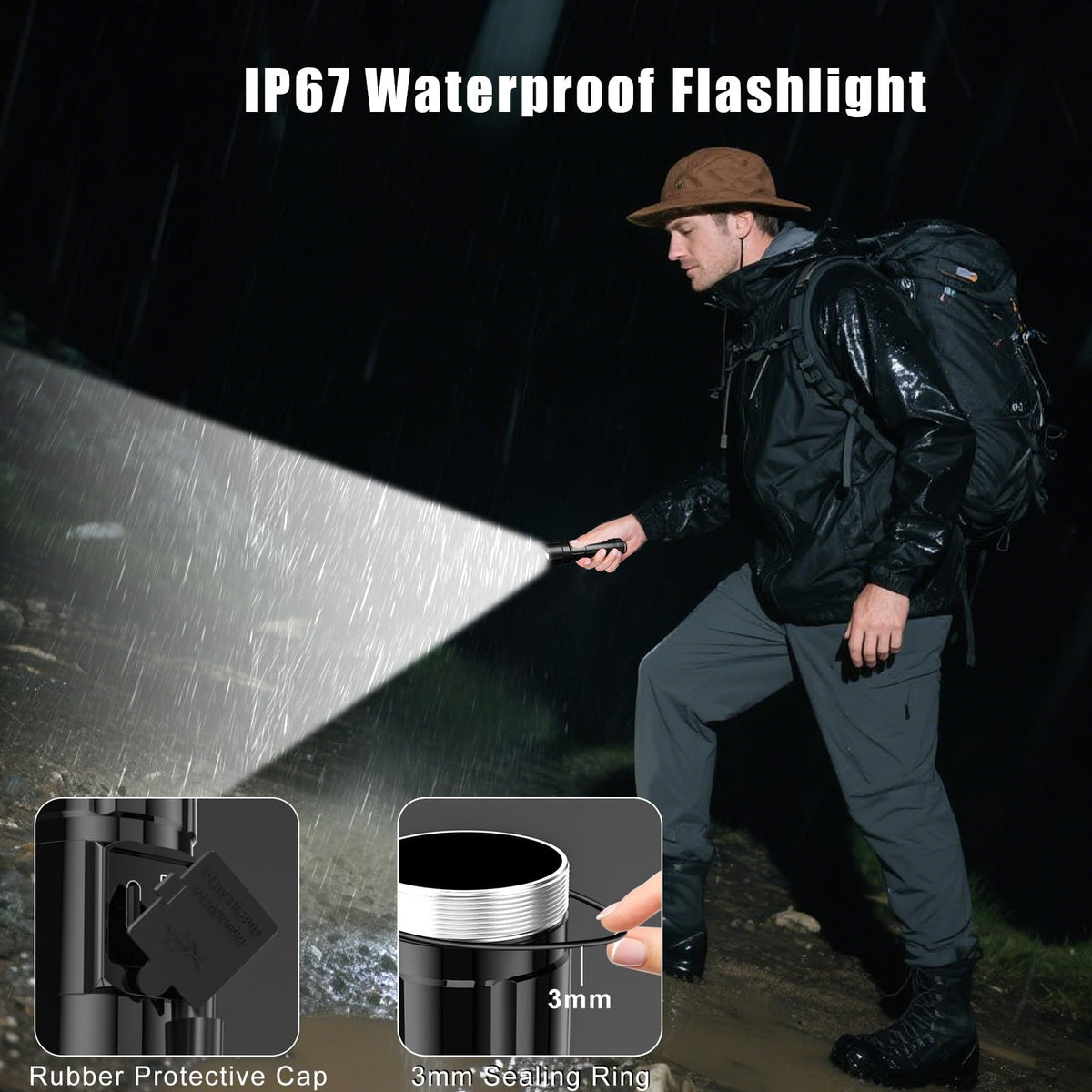 Goreit G1476 long-range beam tested in darkness outdoors