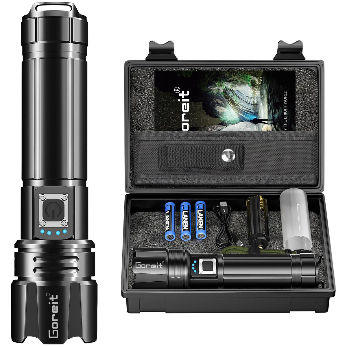 Goreit G1476 front view shows rugged design for consistent outdoor illumination