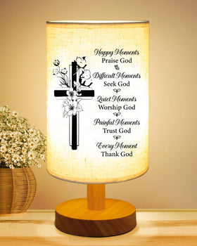 Gorgifty fabric-table-lamp base with stable stand for bedside reading.