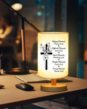 Gorgifty fabric-table-lamp shade linen provides soft light for relaxing evenings.
