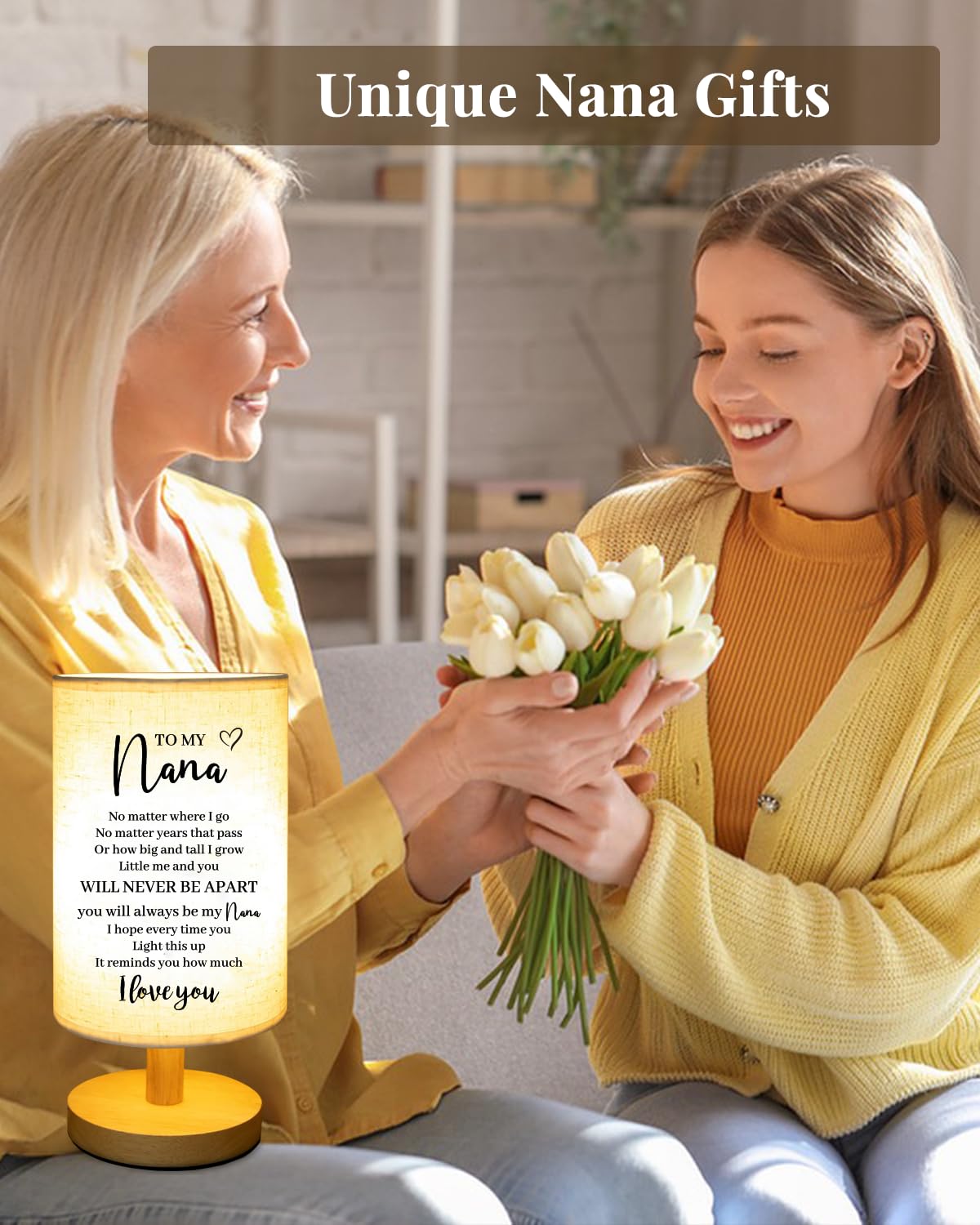 Gorgifty Nana table lamp enhances bedroom decor with elegance