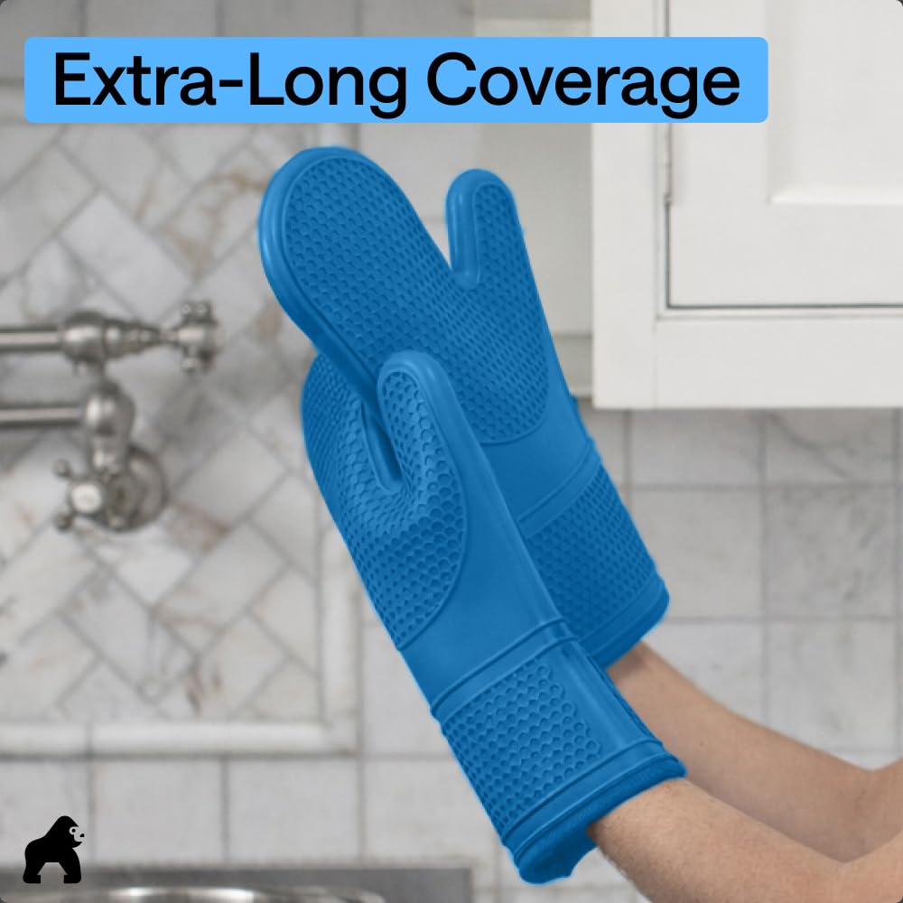 Gorilla Grip Aqua mitts ideal for grill and oven handling with dexterity.