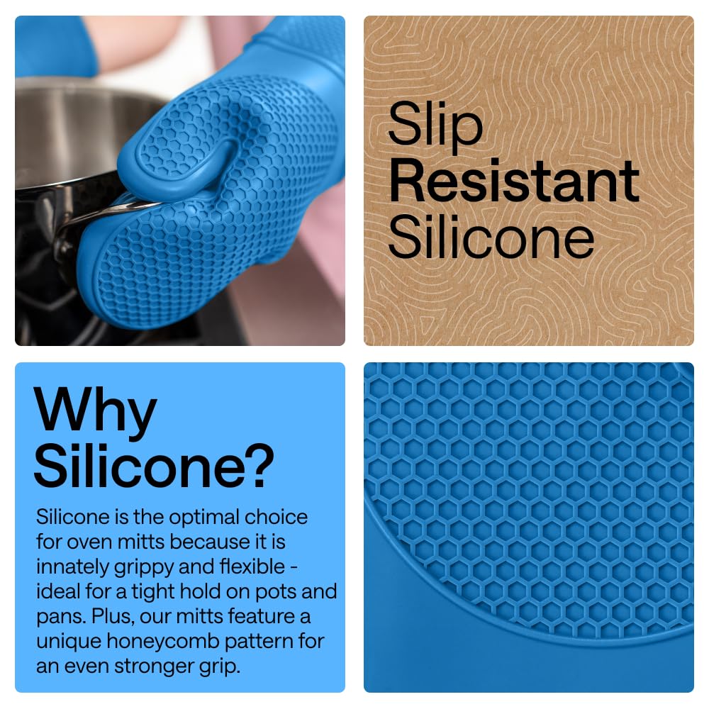 Gorilla Grip Aqua waterproof exterior resists stains during cooking tasks.