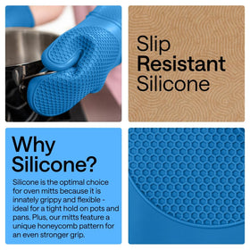 Gorilla Grip Aqua waterproof exterior resists stains during cooking tasks.