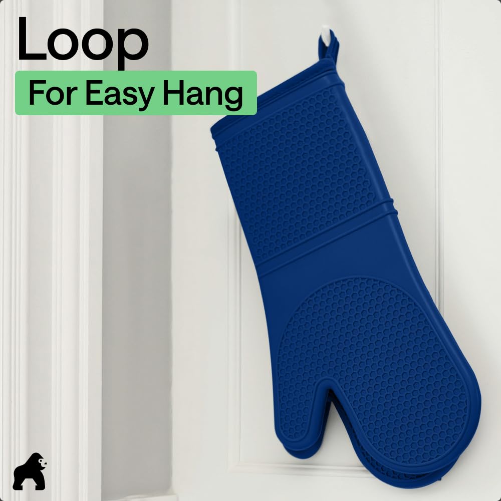 GORILLA GRIP blue silicone mitts offer durable, stain-resistant performance.